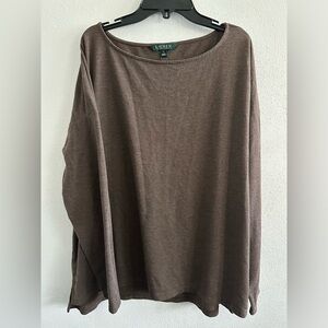 Lauren Ralph Lauren cozy brown long‎ sleeve women’s size XL shirt